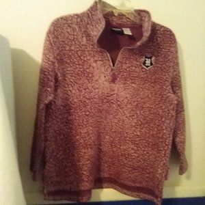 Harry Potter Hogwarts Girls mauve fleece sweater SZ L